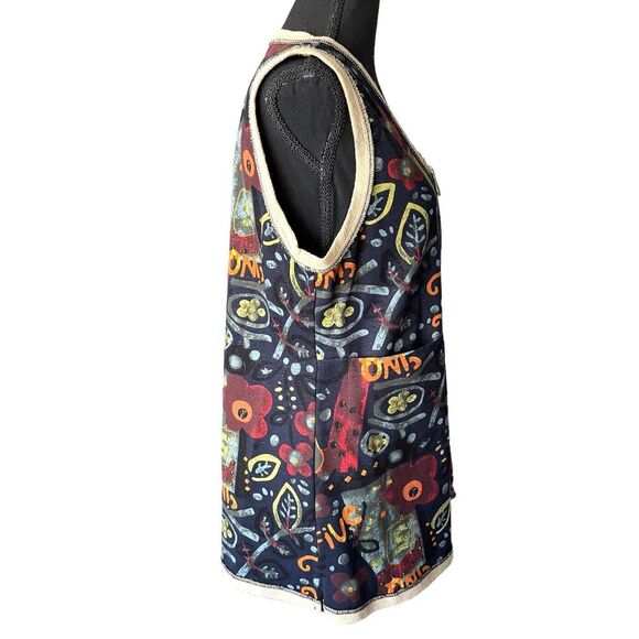 ZOE by Michael Phillips Vest Full Zip Pockets Arts Graphics Women’s M New - Picture 3 of 11